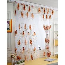 Printed Curtain Chinese Living Ink Floral Modern Z for Voile Sheer Window Tulle Curtains Scenic Room Kitchen Bedroom 2024 - buy cheap