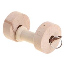 Parrot Pet Bird Dumbbells Chew Toys Wood For Parakeet Cockatiel Fun Cage Toy New 2024 - buy cheap