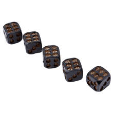 5pcs/set Black Skull Dice Grinning Skull Deluxe Devil Poker Dice Play Game Dice Tower With Death Table Games 2024 - buy cheap