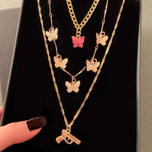 Boho EN Multilayer Link Chain Necklaces Women Men Gold Butterfly Chokers Necklace Trendy New Pendant 2021 Jewelry Gifts Bohemian 2024 - buy cheap