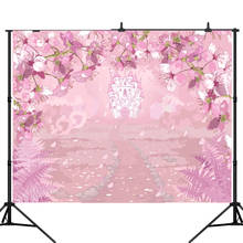 Lyavshi Pink Flowers Spring Photography Backdrop Fairy tale Princess Castle baby shower Children birthday party Photo Background 2024 - buy cheap