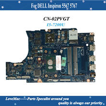 High quality CN-02PVGT For DELL Inspiron 5567 5767 Laptop Motherboard I5-7200U CPU LA-D801P BAL20 LA-D801P 0J2PVGT 2PVGT tested 2024 - buy cheap