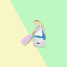 Desenhos animados garrafa de vidro criativo bonito menina broche de metal bonito menina forma pino acessórios camisa colar saco decoração 2024 - compre barato