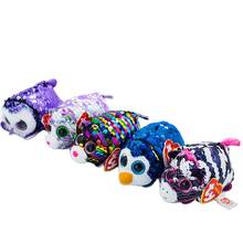 New 4''10CM Ty Beanie Boos Big Eyes Sequins Phone Wipe Penguin Zebra Leopard Owl Plush Dolls Collection Stuffed Toy Child Gift 2024 - buy cheap