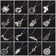 SMJEL Animals Pendants Necklaces For Men Stainless Steel Geometric Plant Ball Chain Necklace Women Fashion Jewelry Gift 2024 - buy cheap