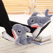 Shark Room Slippers House For Women Sheepskin Slippers Women Winter Warm Plush Slippers Unicorn Shoes Indoor Soft Shark Shoes 2024 - buy cheap