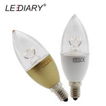 Светодиодный IARY E14 светодиодный лампы в форме свечи лампы C37 реальных 5 Вт прозрачный кристалл лотоса Форма объектив 90V-260V белый/золотистый корпус светодиодный лампа C35 лампы 2835 2024 - купить недорого