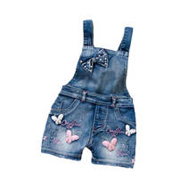 2021 SPRING Summer US Style Girl Jumpsuit Cute Sweet Fashion Washed Jeans Denim Romper Jumpsuits Straps Short Pants Cowboy Blue 2024 - buy cheap