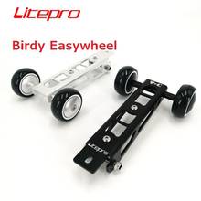 Litepro bird 2/3 roda dobrável de bicicleta com easywheel roda de liga de alumínio para roda fácil preto e prata 2024 - compre barato