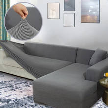 Capa de sofá de veludo em tecido, capa de sofá em forma de l antiderrapante para sala de estar, sofá de canto com fronha 2024 - compre barato