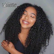 Grampos de extensão de cabelo encaracolado, afro, cabelo humano, clipe de extensão, cabelo brasileiro, cabeça inteira, 120g, preto natural, frete grátis 2024 - compre barato