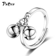 Double Bell Opening 925 Sterling Silver Rings Female New Design Adjustable Tail Ring For Party Birthday Gift Jewelry 2024 - buy cheap