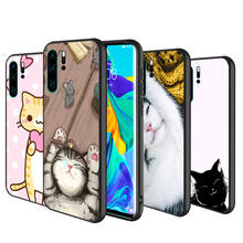 Silicone Cover Sleeping Kitten Cat For Huawei P40 P30 P20 Pro P10 P9 P8 Lite E Plus 2019 2017 Phone Case 2024 - buy cheap