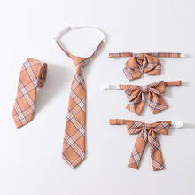 Jk Bow Tie New Orange Blue Plaid Neck Bow Cute Japanese School Girls Jk Uniform Student Bowknot Classic Jacquard Weave Necktie 2024 - buy cheap