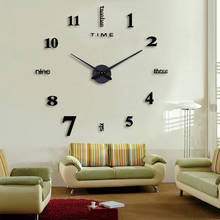 Modern Diy Number Wall Clock 3d Mirror Surface Sticker Art Giant Wall Clock Watch With Roman Numerals Clock Home Office Decor 2024 - buy cheap