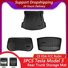 3PCS Car Rear Trunk Storage Mat Cargo Tray Trunk Waterproof Protective Pads Mat Compatible For Tesla Model 3 Trunk Mats 2024 - buy cheap
