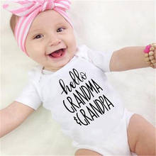 Newborn Cotton Romper Hello Grandma and Grandpa Print Infant Baby Boys Girls Short Sleeve Funny Cute Onesie Jumpsuit Outfit 2024 - buy cheap