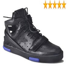 Brand Summer Casual Men Genuine Leather Breathable Hollow Out Rome Shoes Fashion Lace Up Platform Gladiator Sandals Male 2024 - buy cheap