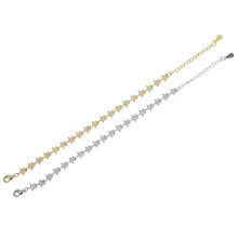 Cz проложенный серебряный золотой цвет Теннисный браслет-цепочка браслет для хип-хопа ювелирные изделия оптовая продажа Пять звезд очаровательный браслет 2024 - купить недорого