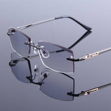 Business Men Reading Glasses Cutting Read Rimless Computer Glasses Man High Clear Lens For Presbyopic Eyeglasses Male See Near 2024 - buy cheap