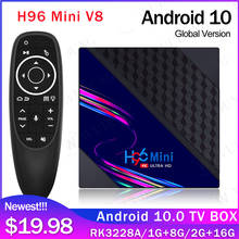 Dispositivo de TV inteligente H96 Mini V8 RK3228A, decodificador con Android 10,0, cuatro núcleos, 2GB, 16GB, WiFi 2,4G, 4K, 3D, H.265, PK X96Q 2024 - compra barato