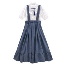 Estilo japonês mulheres lolita vestido doce estudante babados robe vestido 2 pçs conjunto bonito menina chá festa loli vestidos sexy terno 2024 - compre barato