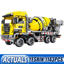Yeshin 703941 Creative Toys City Engineering Cement Car The Construction Mixer Truck Model Building Blocks Kids Christmas Gifts 2024 - buy cheap