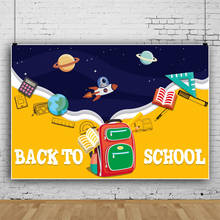 Laeacco Back To School Backdrop Cartoon Spaceship Planet Starry Stationery Pattern Photo Background Photography For Photo Studio 2024 - buy cheap