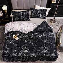 Black and White Color Bed Linens Marble Reactive Printed Duvet Cover Set for Home housse de couette Bedding Set Queen Bedclothes 2024 - buy cheap