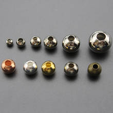 Cuentas separadoras de Metal para costura, 2/3/4/5/6/8/10mm, Color dorado y plateado, bola redonda lisa, para costura de joyería, pulsera Diy, 100 Uds. 2024 - compra barato