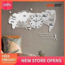 World Map DIY Acrylic Sticker Wall Clocks Modern Design For Home Living Room Decoration Self-adhesive Personality Home Watches 2024 - buy cheap