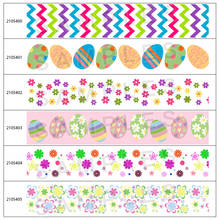 50 Yards Colorful Egg & Flowers Pattern Printed Grosgrain,satin Ribbon Hair Accessories 2024 - купить недорого