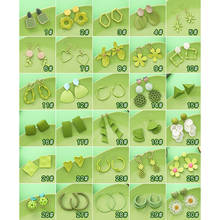 Yada brincos de design femininos elegante, brincos de cor de abacate com flor, joia de cristal matcha verde er200171 2024 - compre barato