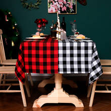 Party Plaid Linen Decoration Tablecloth Rectangular Christmas Halloween Theme Manteles Home Garden Dining Tea Table Cloth Cover 2024 - buy cheap