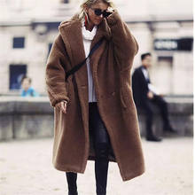 2019 Winter Female New Loose Long Teddy Coat Lambskin Fur Jacket Warm Thick OVERSIZE Fur Coat Woman Plush Jacket LJJ003 2024 - buy cheap