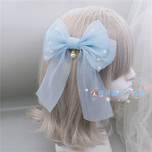 Handmade Lolita Snow Yarn Bow Edge Clip Japanese Girl Soft Wild Mermaid Ji Dream Ocean Shell Hairpin Girls Hair Accessories 2024 - buy cheap