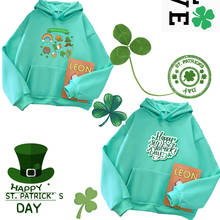 Long Sleeve Autumn Women Hoody Vintage Graphic Green Hoodies Casual Pullover Tops Plus Size Female Sweatshirt St. Patrick's Day 2024 - buy cheap