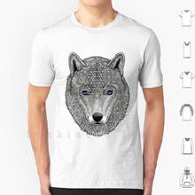 Wolfe t camisa diy algodão tamanho grande S-6xl lobo sri yantra geometria sagrada espírito animal totem shaman animal guia caneta 2024 - compre barato