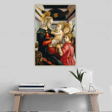 Цитон Сандро Боттичелли Madonna Мадонна и ребенок с ангелами Canvas Холст Картина маслом художественное оформление стены фон Декор для дома 2024 - купить недорого