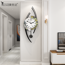 Reloj nórdico de pared de péndulo, grande, de cuarzo, Póster Artístico de pared, moderno, acrílico, para decoración del hogar 2024 - compra barato
