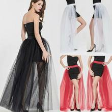 Mingli Tengda skirts womens Mesh Layers Tulle Skirt Wedding Long Black/Red/White Skirt Eveing Party Princess Ballet Tutu Dance 2024 - buy cheap