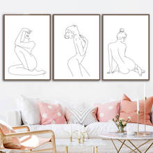 Abstract Sexy Woman Body Line Drawing Art Print Black White Female Nude Minimalist Poster Wall Art Canvas Painting Bedroom Decor 2024 - buy cheap