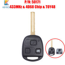 Keyecu controle remoto chave do carro automático fob 3 botões 433mhz com 4d68 chip toy48 sem corte lâmina para lexus p/n: 50171 2024 - compre barato