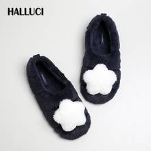 Kawaii stars Japanese black home shoes women slippers winter warm plush women homeshoes soft Bedroom non-slip slippers women 2024 - buy cheap