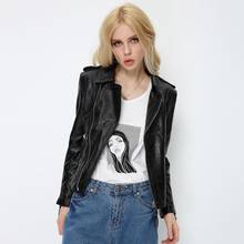 Women Black Lambskin Genuine Jackets Autumn Slim Short Motorcycle Biker Coats Ladies Real Leather Outwear Chaqueta Mujer 2024 - buy cheap