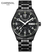 Carnival Luxury Brand Fashion Watch Man Waterproof Luminous Military Carbon Fiber Calendar Quartz Wristwatches Relogio Masculino 2024 - buy cheap