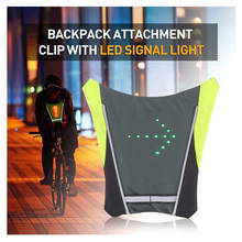 Colete de bicicleta noite caminhadas ciclismo led indicador luz sinal reflexivo colete mochila segurança turnning luzes sinal coletes 2024 - compre barato