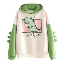 Sudadera con capucha para Mujer, de manga larga con estampado de dinosaurio, Ropa informal para parte Superior Femenina, 40 2024 - compra barato