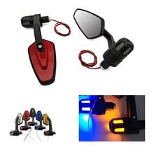 Espelho lateral da motocicleta led lidar com barra end espelhos transformar a luz do sinal para suzuki gsf600 bandit burgman 400 gs 1000 500e gsx250 2024 - compre barato