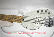 White 5 Strings Electric Bass Maple Fingerboard High Quality Bass guitars free shipping HOT 2024 - buy cheap